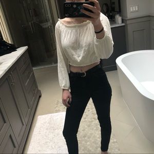 cropped scrunched blouse
